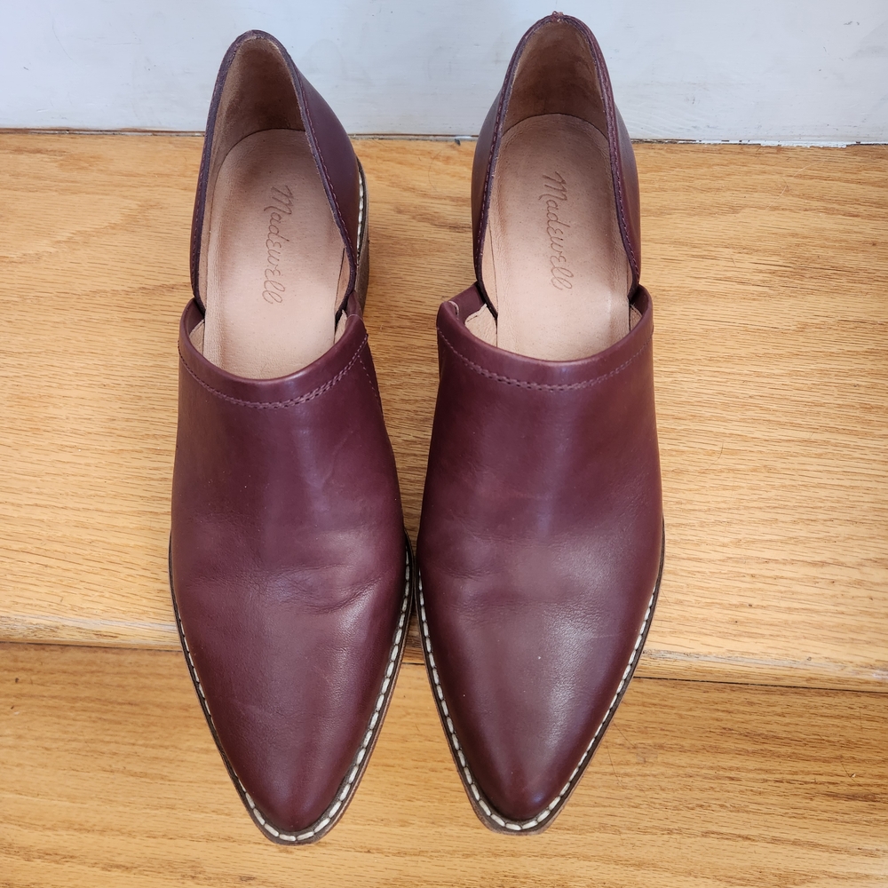 Madewell Burgundy Leather Booties Shoes